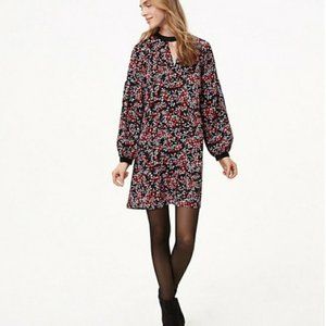 LOFT- Berry Floral Print Dress size S